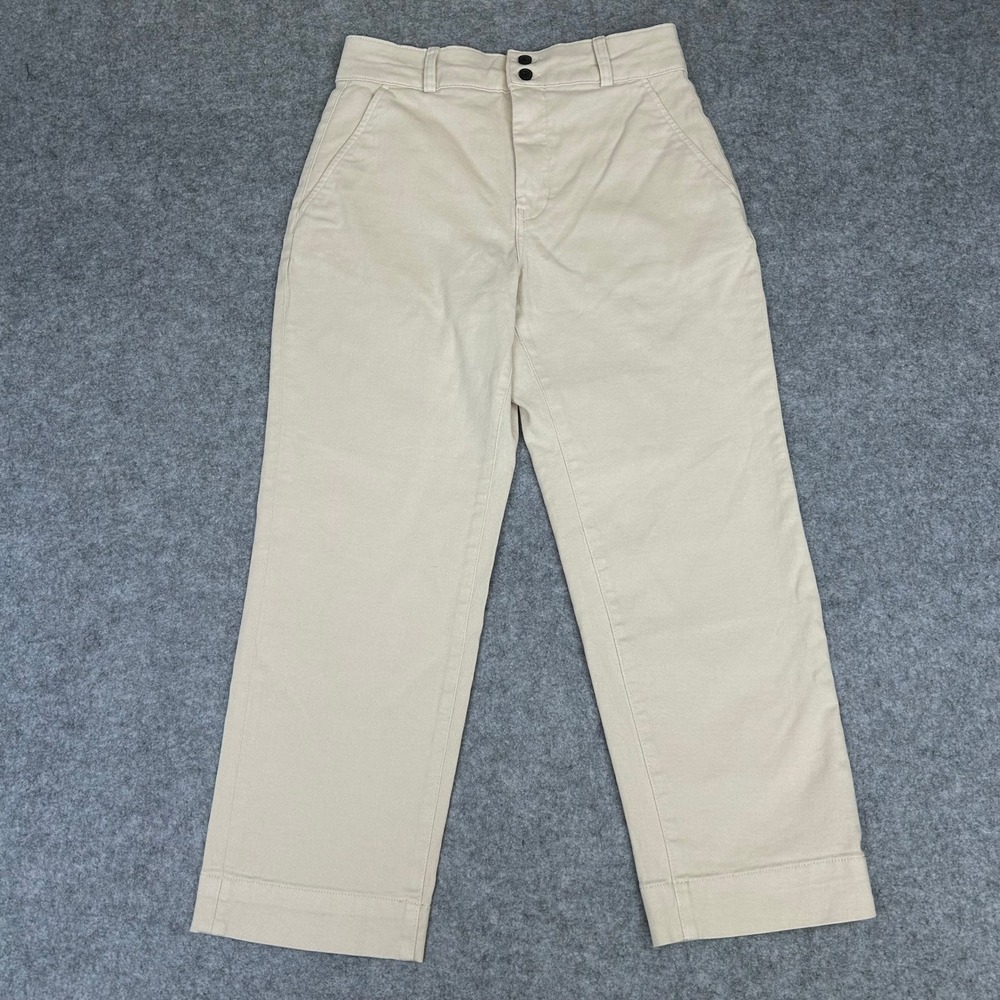 Everlane Utility Straight-Leg Pant Bone Womens Cotton Twill Coastal Preppy 10
